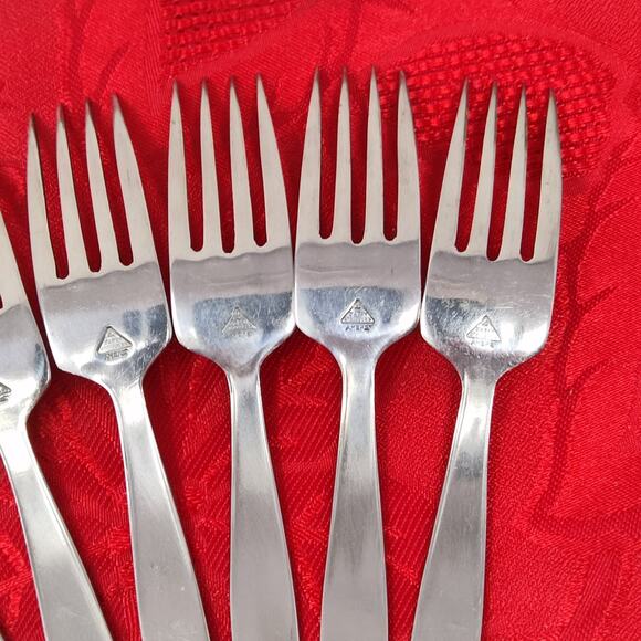 11X DF Amere Japan AEF3 MCM Stainless Flatware Floral Dinner Forks - Picture 12 of 15